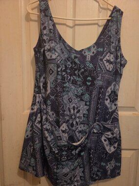 Coldwater Creek one piece sarong bathing suit with attached skirt 20w